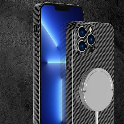 Carbon Fiber Texture MagSafe Magnetic Phone Case, For iPhone 14, For iPhone 14 Plus, For iPhone 14 Pro