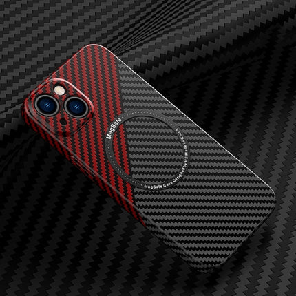 Carbon Fiber Texture MagSafe Magnetic Phone Case, For iPhone 14, For iPhone 14 Plus, For iPhone 14 Pro