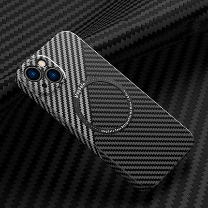 Carbon Fiber Texture MagSafe Magnetic Phone Case, For iPhone 14, For iPhone 14 Plus, For iPhone 14 Pro