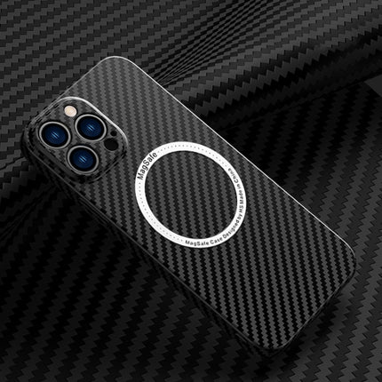Carbon Fiber Texture MagSafe Magnetic Phone Case, For iPhone 14, For iPhone 14 Plus, For iPhone 14 Pro