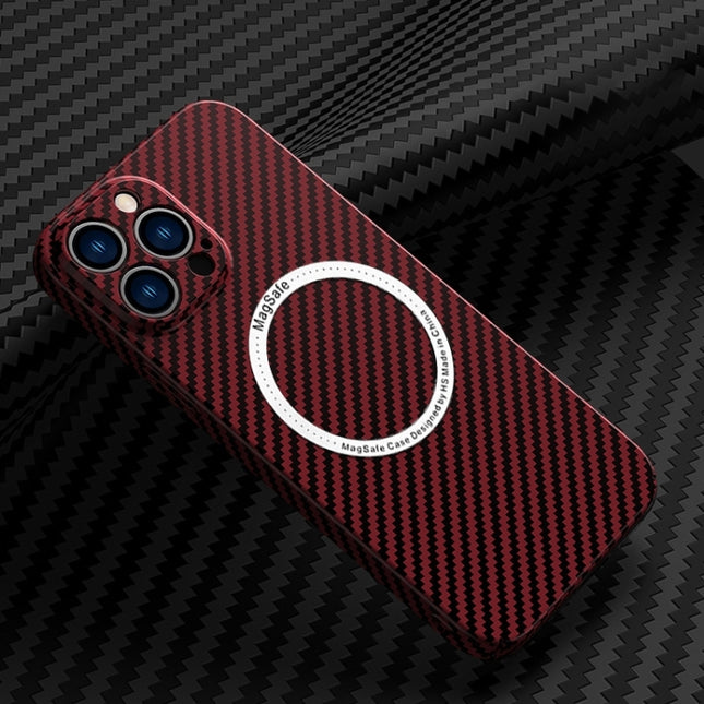 Carbon Fiber Texture MagSafe Magnetic Phone Case, For iPhone 14 Pro Max