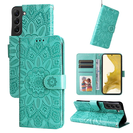 Embossed Sunflower Leather Phone Case, For Samsung Galaxy S22 5G, For Samsung Galaxy S22+ 5G, For Samsung Galaxy S22 Ultra 5G, For Samsung Galaxy S21 5G