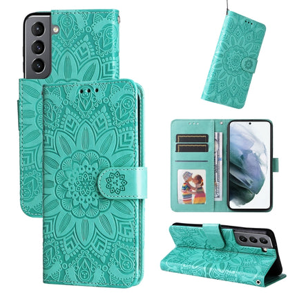 Embossed Sunflower Leather Phone Case, For Samsung Galaxy S22 5G, For Samsung Galaxy S22+ 5G, For Samsung Galaxy S22 Ultra 5G, For Samsung Galaxy S21 5G