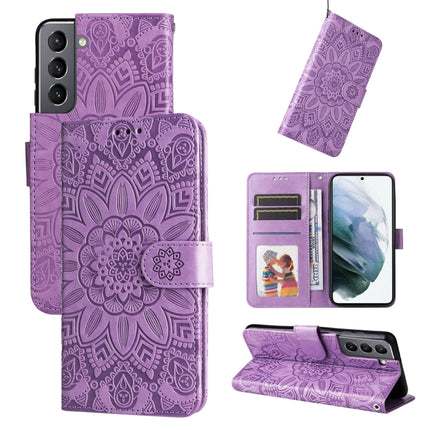 Embossed Sunflower Leather Phone Case, For Samsung Galaxy S22 5G, For Samsung Galaxy S22+ 5G, For Samsung Galaxy S22 Ultra 5G, For Samsung Galaxy S21 5G