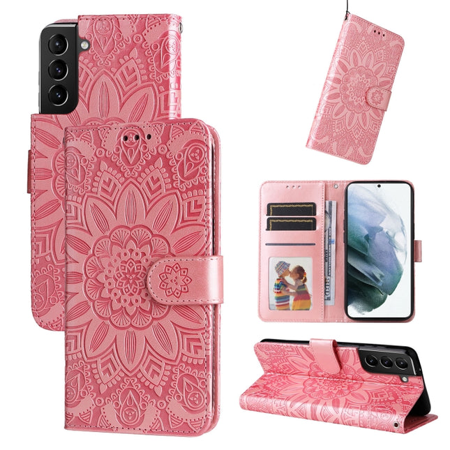 Embossed Sunflower Leather Phone Case, For Samsung Galaxy S21+ 5G, For Samsung Galaxy S21 Ultra 5G, For Samsung Galaxy S21 FE 5G, For Samsung Galaxy S20