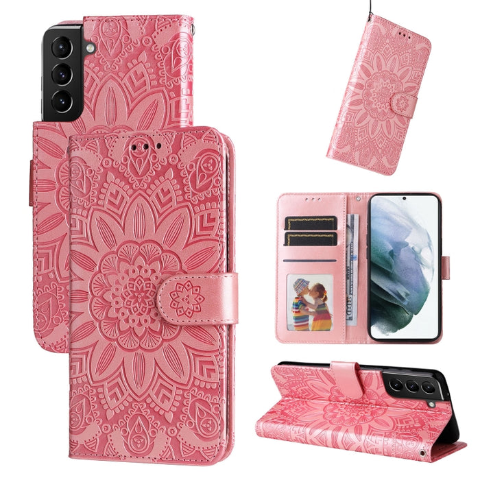 Embossed Sunflower Leather Phone Case, For Samsung Galaxy S21+ 5G, For Samsung Galaxy S21 Ultra 5G, For Samsung Galaxy S21 FE 5G, For Samsung Galaxy S20