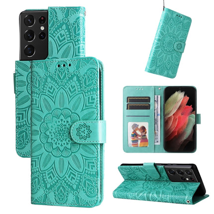 Embossed Sunflower Leather Phone Case, For Samsung Galaxy S21+ 5G, For Samsung Galaxy S21 Ultra 5G, For Samsung Galaxy S21 FE 5G, For Samsung Galaxy S20