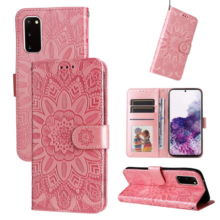 Embossed Sunflower Leather Phone Case, For Samsung Galaxy S21+ 5G, For Samsung Galaxy S21 Ultra 5G, For Samsung Galaxy S21 FE 5G, For Samsung Galaxy S20