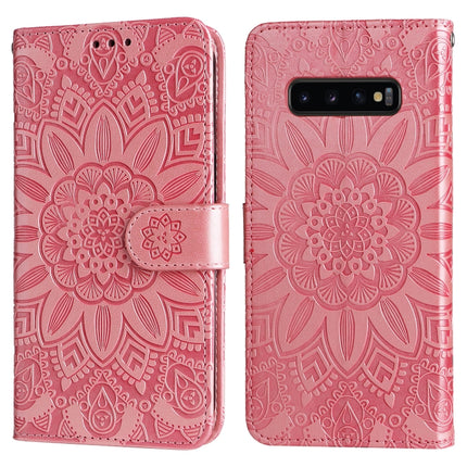 Embossed Sunflower Leather Phone Case, For Samsung Galaxy S10+, For Samsung Galaxy S10e, For Samsung Galaxy A03 EU 166mm, For Samsung Galaxy A03 Global 164mm