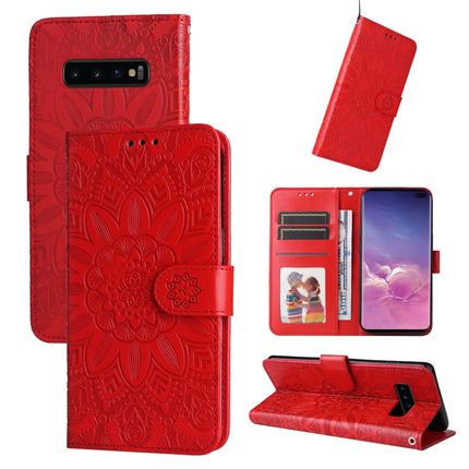 Embossed Sunflower Leather Phone Case, For Samsung Galaxy S10+, For Samsung Galaxy S10e, For Samsung Galaxy A03 EU 166mm, For Samsung Galaxy A03 Global 164mm