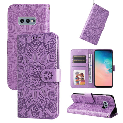 Embossed Sunflower Leather Phone Case, For Samsung Galaxy S10+, For Samsung Galaxy S10e, For Samsung Galaxy A03 EU 166mm, For Samsung Galaxy A03 Global 164mm