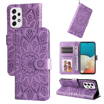 Embossed Sunflower Leather Phone Case, For Samsung Galaxy A32 5G, For Samsung Galaxy A33 5G, For Samsung Galaxy A52 4G / 5G, For Samsung Galaxy A53 5G