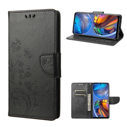 Butterfly Flower Pattern Horizontal Flip Leather Phone Case with Card Slot & Holder, For Motorola Moto E32, For Samsung Galaxy A03, For Samsung Galaxy Xcover6 Pro