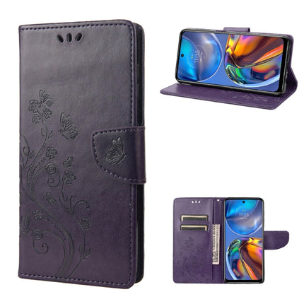 Butterfly Flower Pattern Horizontal Flip Leather Phone Case with Card Slot & Holder, For Motorola Moto E32, For Samsung Galaxy A03, For Samsung Galaxy Xcover6 Pro
