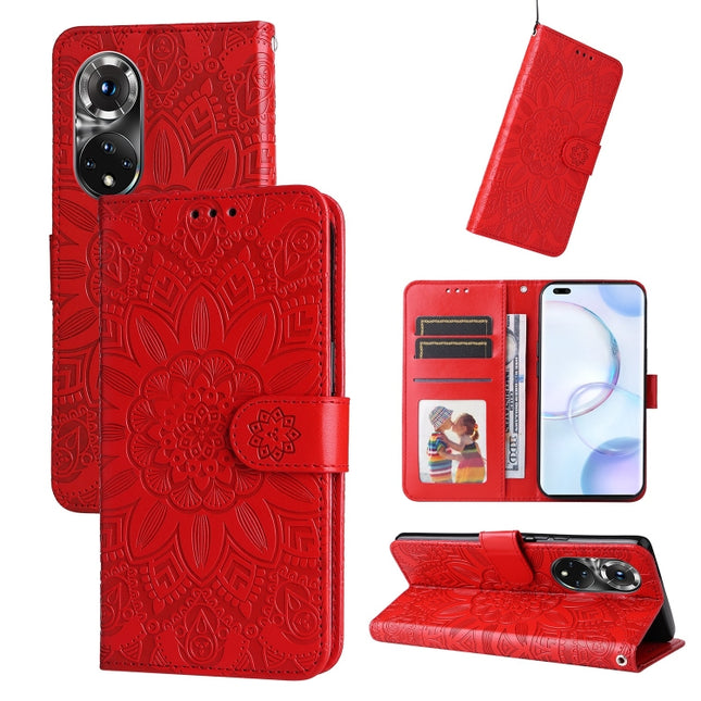 Embossed Sunflower Leather Phone Case, For Honor 50 Pro / Huawei nova 9 Pro, For Honor 50 Lite / Honor X20, For Honor 50 SE / Huawei nova 9 SE, For Honor 50 / Huawei nova 9
