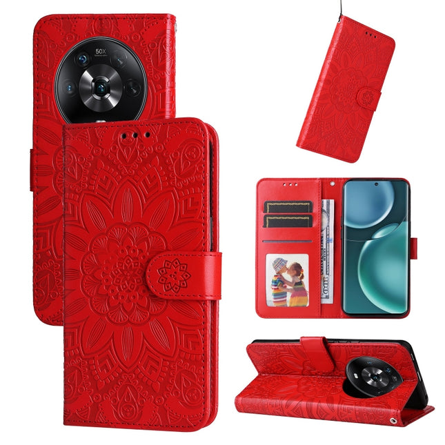 Embossed Sunflower Leather Phone Case, For Honor Magic4 / Magic4 Pro, For Honor X7 / Honor Play 30, For Honor X8 / X30i, For Honor X30 / X9 5G / 4G