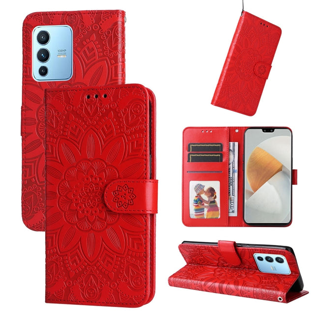 Embossed Sunflower Leather Phone Case, For vivo S12 Pro / V23 Pro, For vivo S12 / V23 5G, For vivo Y15s 2021 / Y15a / Y10 4G, For vivo Y20