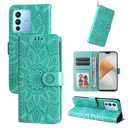 Embossed Sunflower Leather Phone Case, For vivo S12 Pro / V23 Pro, For vivo S12 / V23 5G, For vivo Y15s 2021 / Y15a / Y10 4G, For vivo Y20