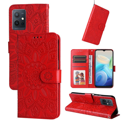 Embossed Sunflower Leather Phone Case, For vivo Y21 2021 / Y21s / Y33s, For vivo Y55 5G / Y75 5G / T1 5G, For vivo Y76s / Y76 5G