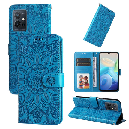 Embossed Sunflower Leather Phone Case, For vivo Y21 2021 / Y21s / Y33s, For vivo Y55 5G / Y75 5G / T1 5G, For vivo Y76s / Y76 5G