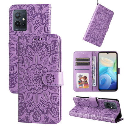 Embossed Sunflower Leather Phone Case, For vivo Y21 2021 / Y21s / Y33s, For vivo Y55 5G / Y75 5G / T1 5G, For vivo Y76s / Y76 5G