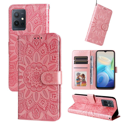 Embossed Sunflower Leather Phone Case, For vivo Y21 2021 / Y21s / Y33s, For vivo Y55 5G / Y75 5G / T1 5G, For vivo Y76s / Y76 5G