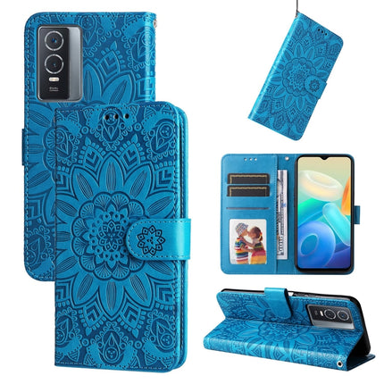 Embossed Sunflower Leather Phone Case, For vivo Y21 2021 / Y21s / Y33s, For vivo Y55 5G / Y75 5G / T1 5G, For vivo Y76s / Y76 5G