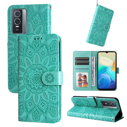 Embossed Sunflower Leather Phone Case, For vivo Y21 2021 / Y21s / Y33s, For vivo Y55 5G / Y75 5G / T1 5G, For vivo Y76s / Y76 5G