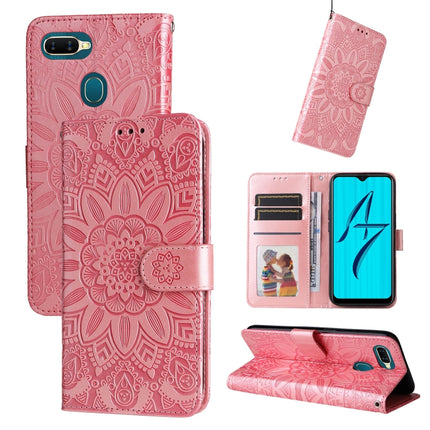 Embossed Sunflower Leather Phone Case, For OPPO A7 / A5s, For OPPO A9 / A5 2020, For OPPO A15 / A16K / A16e, For OPPO A52 / A72 / A92