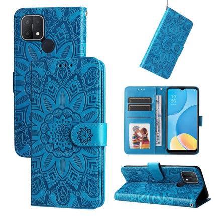Embossed Sunflower Leather Phone Case, For OPPO A7 / A5s, For OPPO A9 / A5 2020, For OPPO A15 / A16K / A16e, For OPPO A52 / A72 / A92