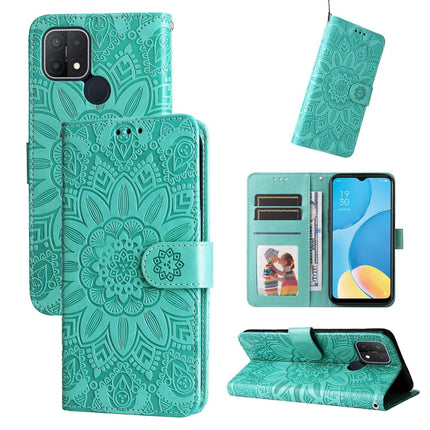 Embossed Sunflower Leather Phone Case, For OPPO A7 / A5s, For OPPO A9 / A5 2020, For OPPO A15 / A16K / A16e, For OPPO A52 / A72 / A92