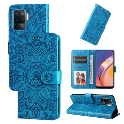Embossed Sunflower Leather Phone Case, For OPPO A92s / Reno4 Z / A53 5G, For OPPO A74 5G / A54 5G, For OPPO A94 4G / F19 Pro / Reno5 F, For OPPO A94 5G / A95 5G / F19 Pro+