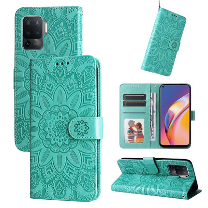 Embossed Sunflower Leather Phone Case, For OPPO A92s / Reno4 Z / A53 5G, For OPPO A74 5G / A54 5G, For OPPO A94 4G / F19 Pro / Reno5 F, For OPPO A94 5G / A95 5G / F19 Pro+