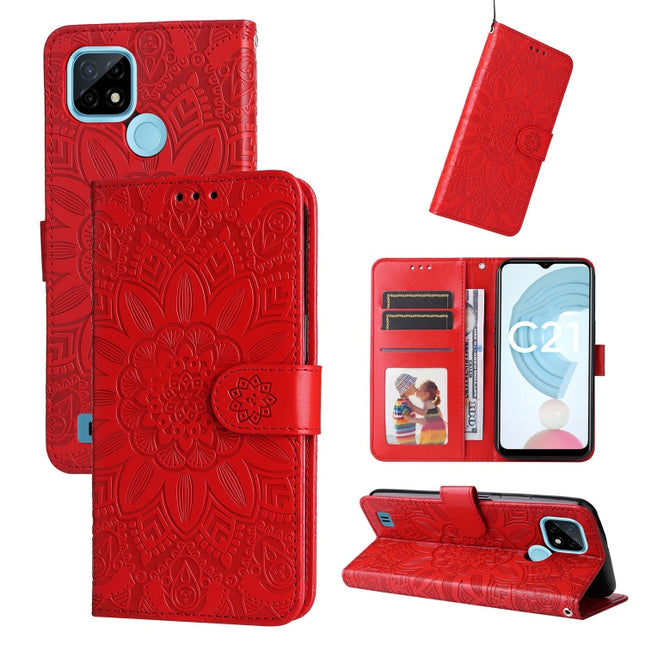 Embossed Sunflower Leather Phone Case, For OPPO Realme C21 / C21Y, For OPPO Realme C31, For OPPO Realme C35 4G / Narzo 50A Prime, For OPPO Realme GT Neo2
