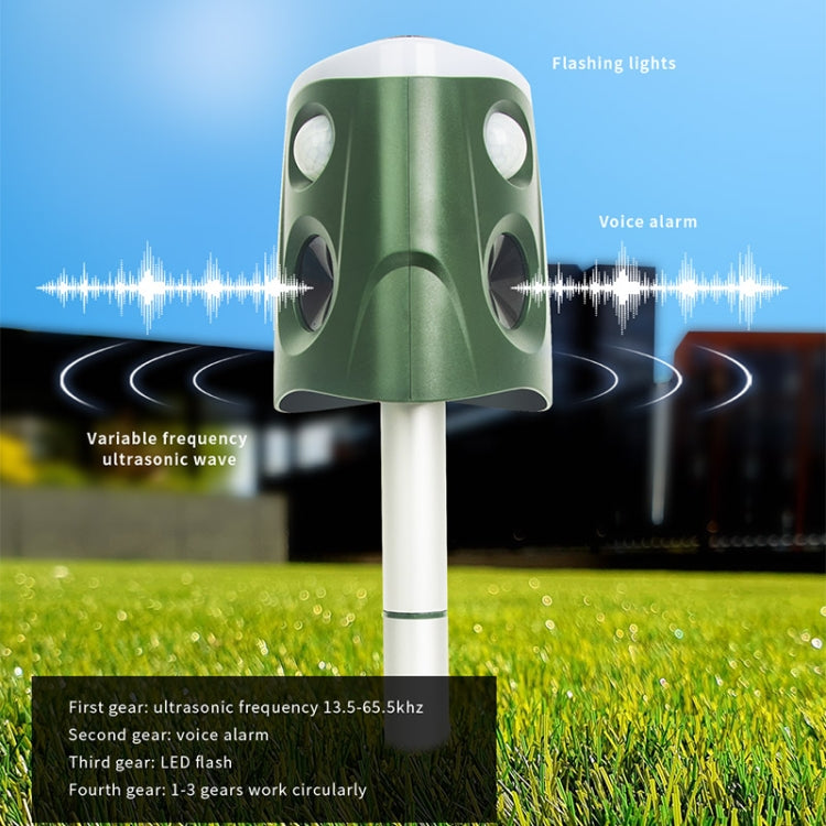 SJZ026 360 Degree Ultrasonic Solar Energy Outdoor Animal Repellent