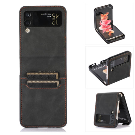 Card Slot Leather Phone Case, For Samsung Galaxy Z Flip4, For Samsung Galaxy Z Flip3 5G, For Samsung Galaxy Z Fold3 5G