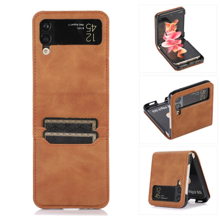 Card Slot Leather Phone Case, For Samsung Galaxy Z Flip4, For Samsung Galaxy Z Flip3 5G, For Samsung Galaxy Z Fold3 5G