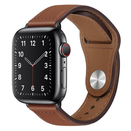 PU Leather Black Buckle Watch Band For Apple Watch Series, 7 45mm / 6&SE&5&4 44mm / 3&2&1 42mm