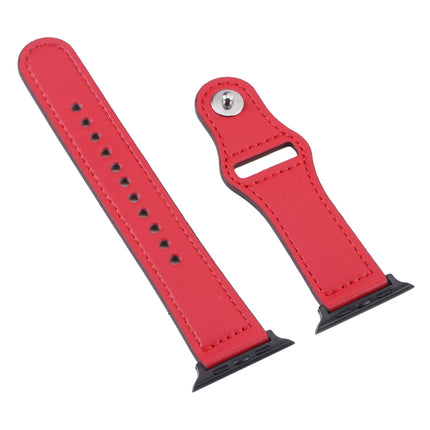 PU Leather Black Buckle Watch Band For Apple Watch Series, 7 45mm / 6&SE&5&4 44mm / 3&2&1 42mm