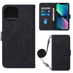 Crossbody 3D Embossed Flip Leather Phone Case, For iPhone 14, For iPhone 14 Plus, For iPhone 14 Pro, For iPhone 14 Pro Max