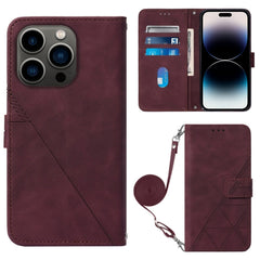 Crossbody 3D Embossed Flip Leather Phone Case, For iPhone 14, For iPhone 14 Plus, For iPhone 14 Pro, For iPhone 14 Pro Max