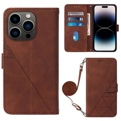 Crossbody 3D Embossed Flip Leather Phone Case, For iPhone 14, For iPhone 14 Plus, For iPhone 14 Pro, For iPhone 14 Pro Max