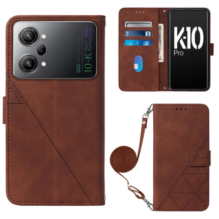 Crossbody 3D Embossed Flip Leather Phone Case, For OPPO K10 Pro 5G, For OPPO Reno8, For OPPO Reno8 Pro, For OPPO Reno8 Pro+