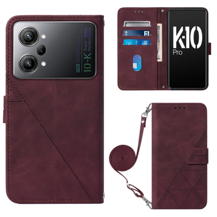 Crossbody 3D Embossed Flip Leather Phone Case, For OPPO K10 Pro 5G, For OPPO Reno8, For OPPO Reno8 Pro, For OPPO Reno8 Pro+