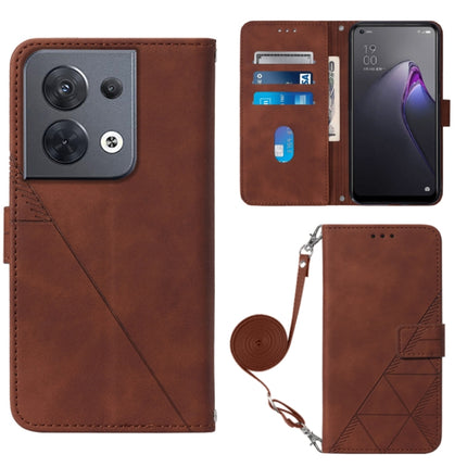 Crossbody 3D Embossed Flip Leather Phone Case, For OPPO Reno8, For OPPO Reno8 Pro, For OPPO Reno8 Pro+, For OnePlus Nord 2T