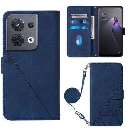 Crossbody 3D Embossed Flip Leather Phone Case, For OPPO Reno8, For OPPO Reno8 Pro, For OPPO Reno8 Pro+, For OnePlus Nord 2T