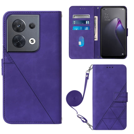 Crossbody 3D Embossed Flip Leather Phone Case, For OPPO Reno8, For OPPO Reno8 Pro, For OPPO Reno8 Pro+, For OnePlus Nord 2T