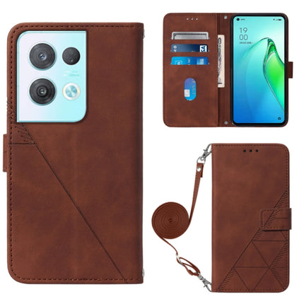 Crossbody 3D Embossed Flip Leather Phone Case, For OPPO Reno8, For OPPO Reno8 Pro, For OPPO Reno8 Pro+, For OnePlus Nord 2T