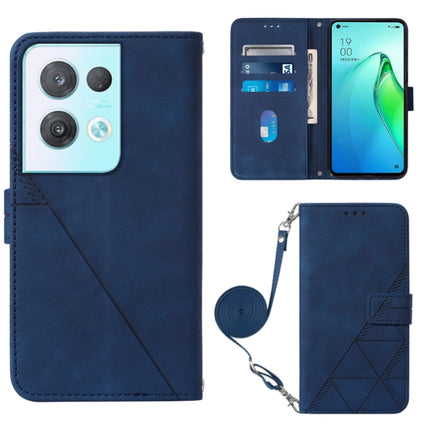 Crossbody 3D Embossed Flip Leather Phone Case, For OPPO Reno8, For OPPO Reno8 Pro, For OPPO Reno8 Pro+, For OnePlus Nord 2T