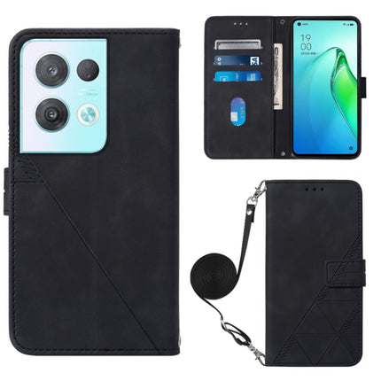Crossbody 3D Embossed Flip Leather Phone Case, For OPPO Reno8, For OPPO Reno8 Pro, For OPPO Reno8 Pro+, For OnePlus Nord 2T